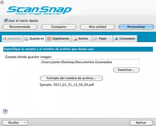 Fujitsu ScanSnap S1100 pantalla2 605x488 Escáner Fujitsu ScanSnap S1100