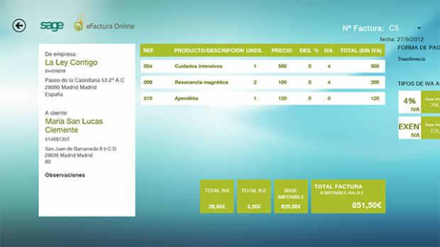 efactura sage 2 Sage efactura online para windows 8