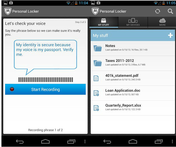 mcafee personal locker