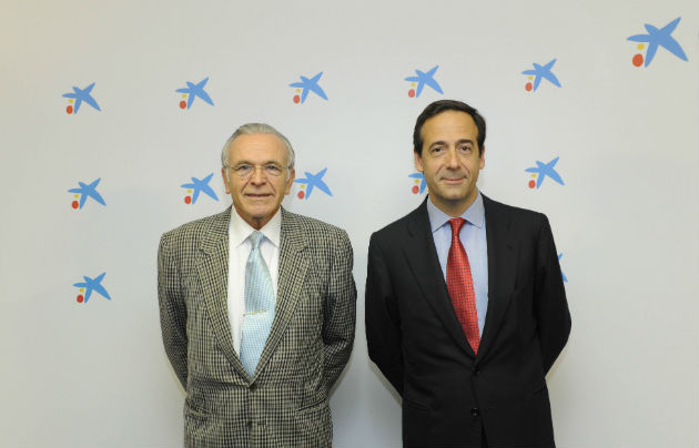El presidente de CaixaBank Isidro Fainé y el consejero delegado Gonzalo Gortazár