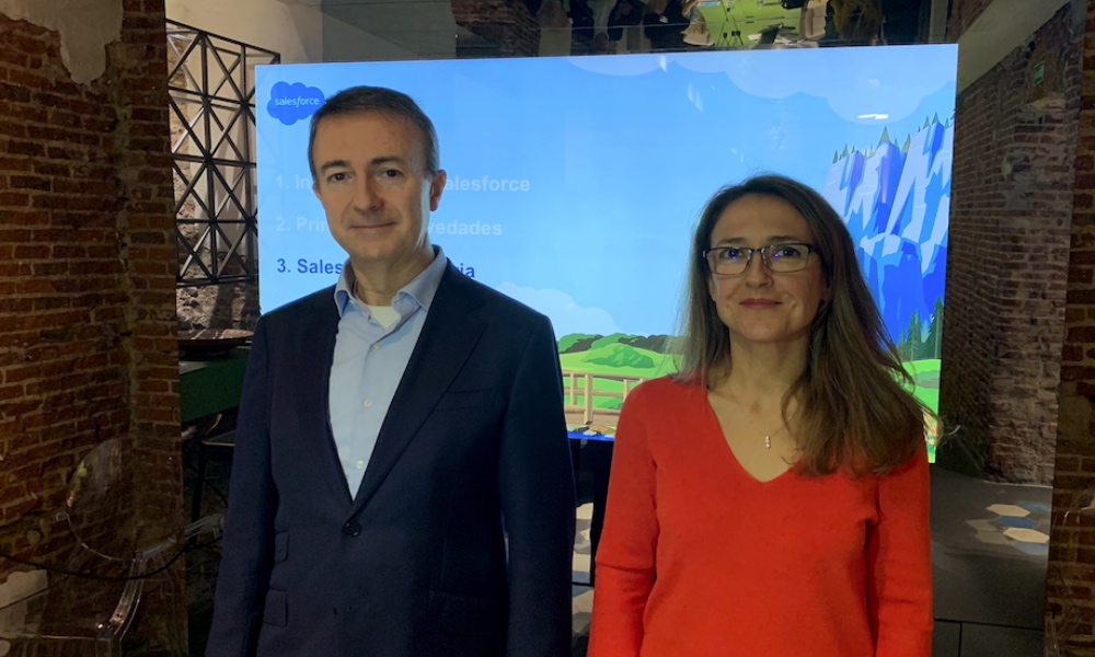 Enrique Polo de Lara, country leader de Salesforce Iberia, y Ana Vertedor, directora de alianzas y canal de Salesforce Iberia