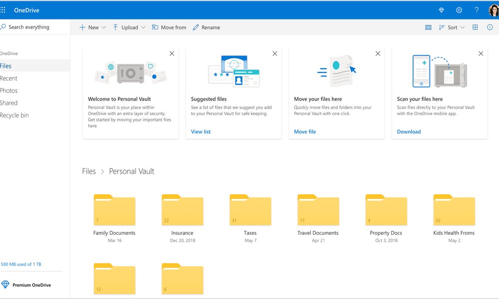 Microsoft anuncia OneDrive Personal Vault, para mejorar la protección de archivos sensibles