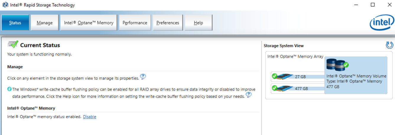 Intel Optane Memory H10