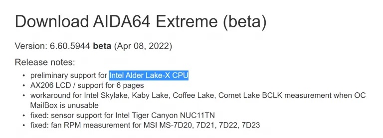 Intel Alder Lake-X