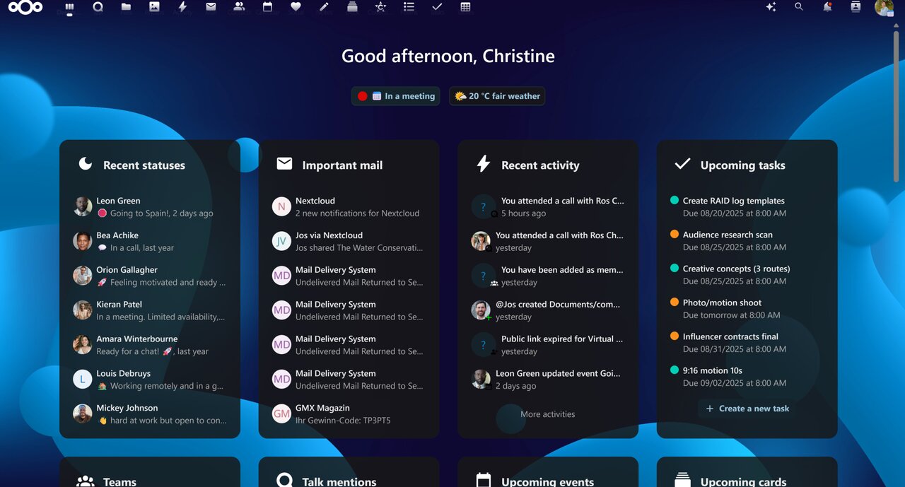 Nextcloud Hub 25 Autumn, renovación centrada en usabilidad y rendimiento