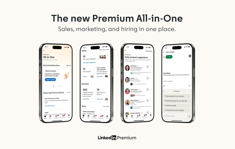 LinkedIn Premium All-In-One impulsa visibilidad y crecimiento de emprendedores y pequeña empresa